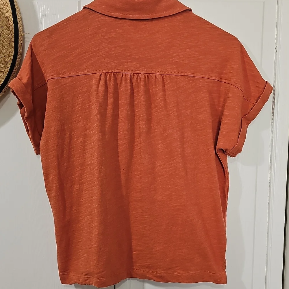 Women's Rust Button-Down Shirt - Picture 8 of 9